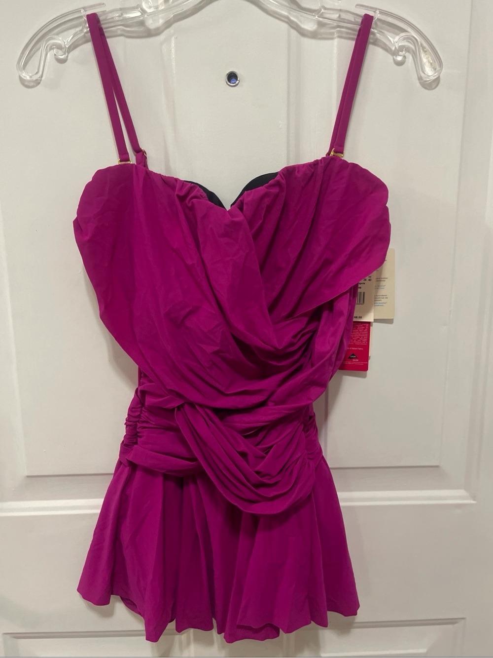 Gottex Ruffle One Piece Swimsuit Bright Pink Sz 6